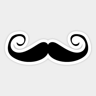 Moustache - Curly (White) Sticker